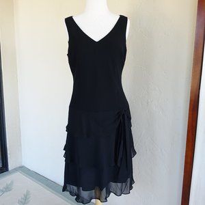 Party Time--NWOT Evan-Picone Little Black Dress Tiered Skirt Drop Waist